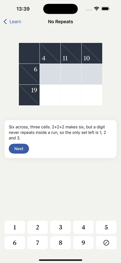 A lesson explaining the no-repeat rule