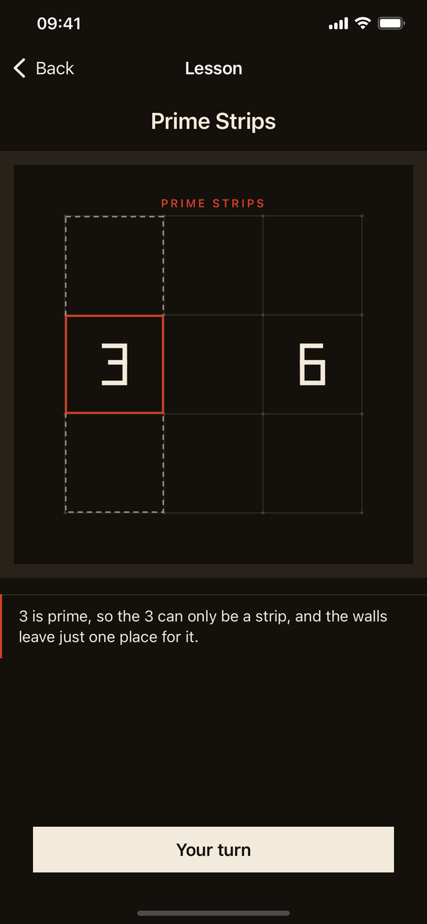 A lesson on the Prime Strips technique with its argument on the board.