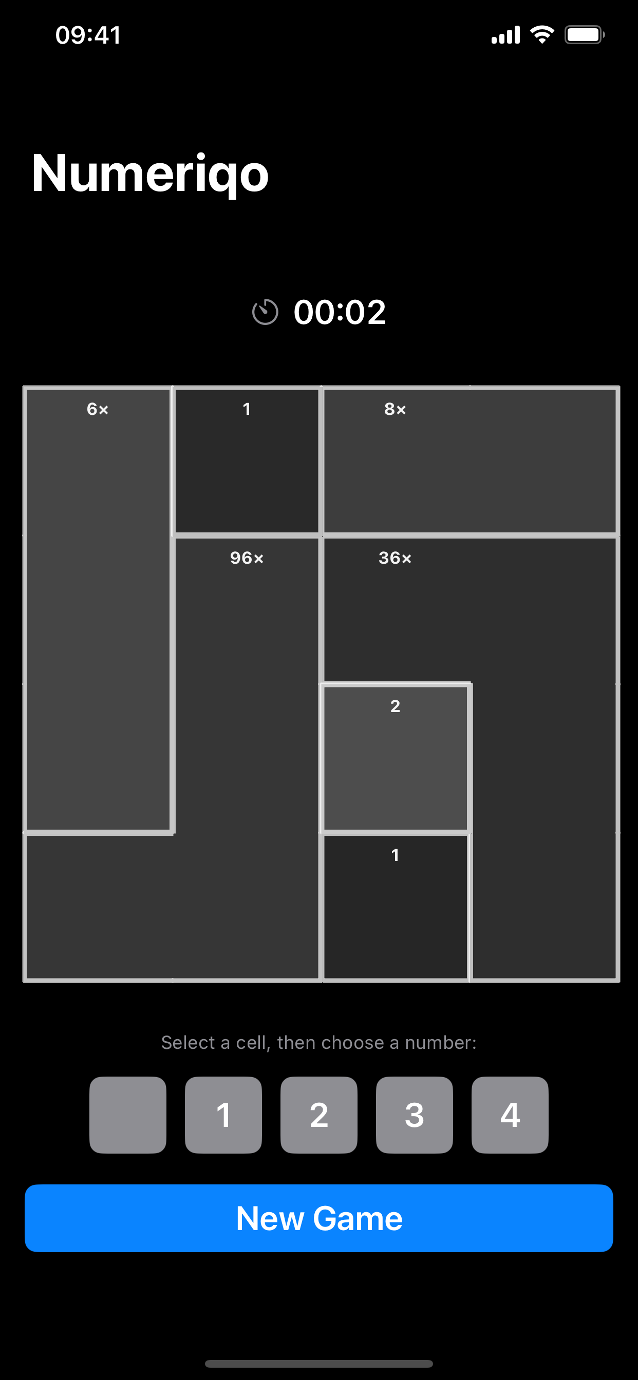 Dark mode - 4x4 gameplay