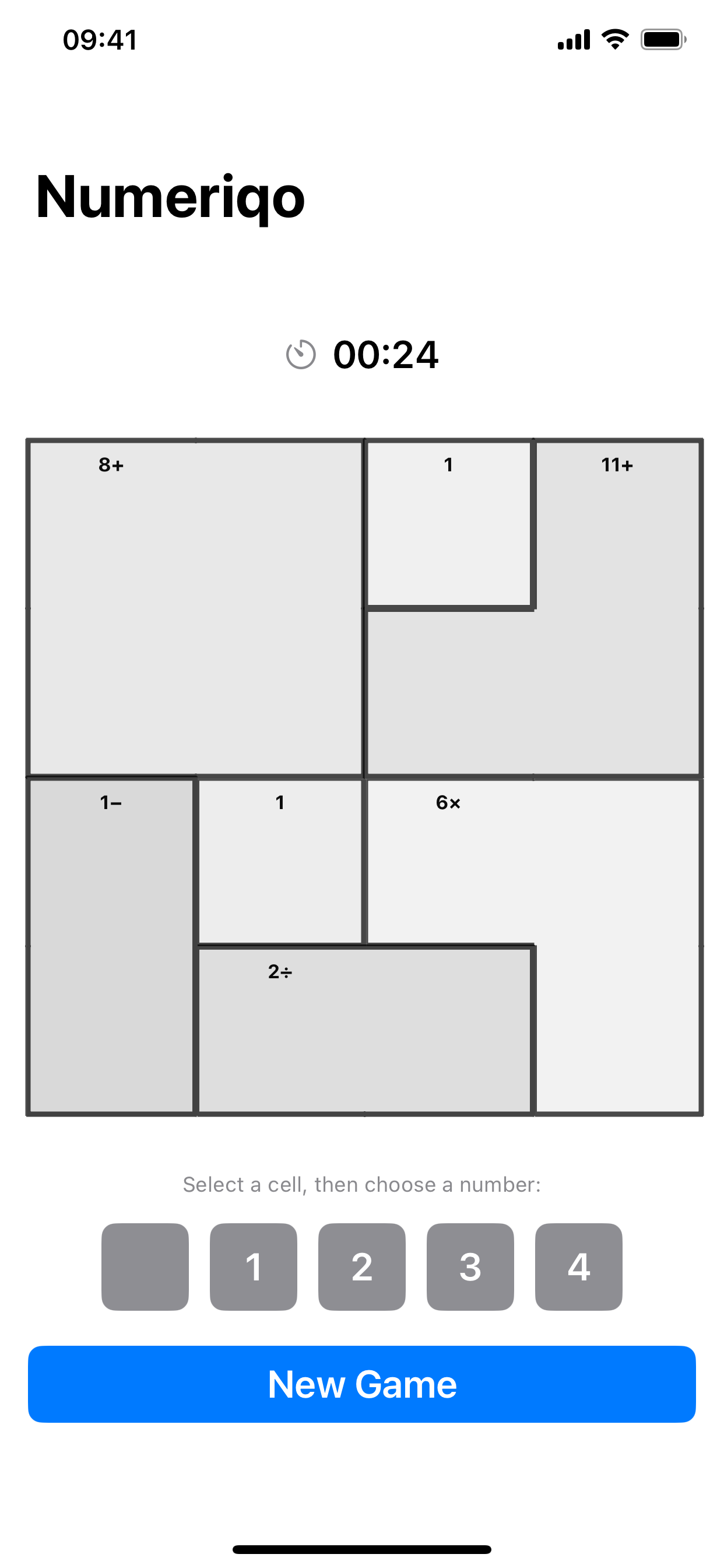Light mode - 4x4 gameplay