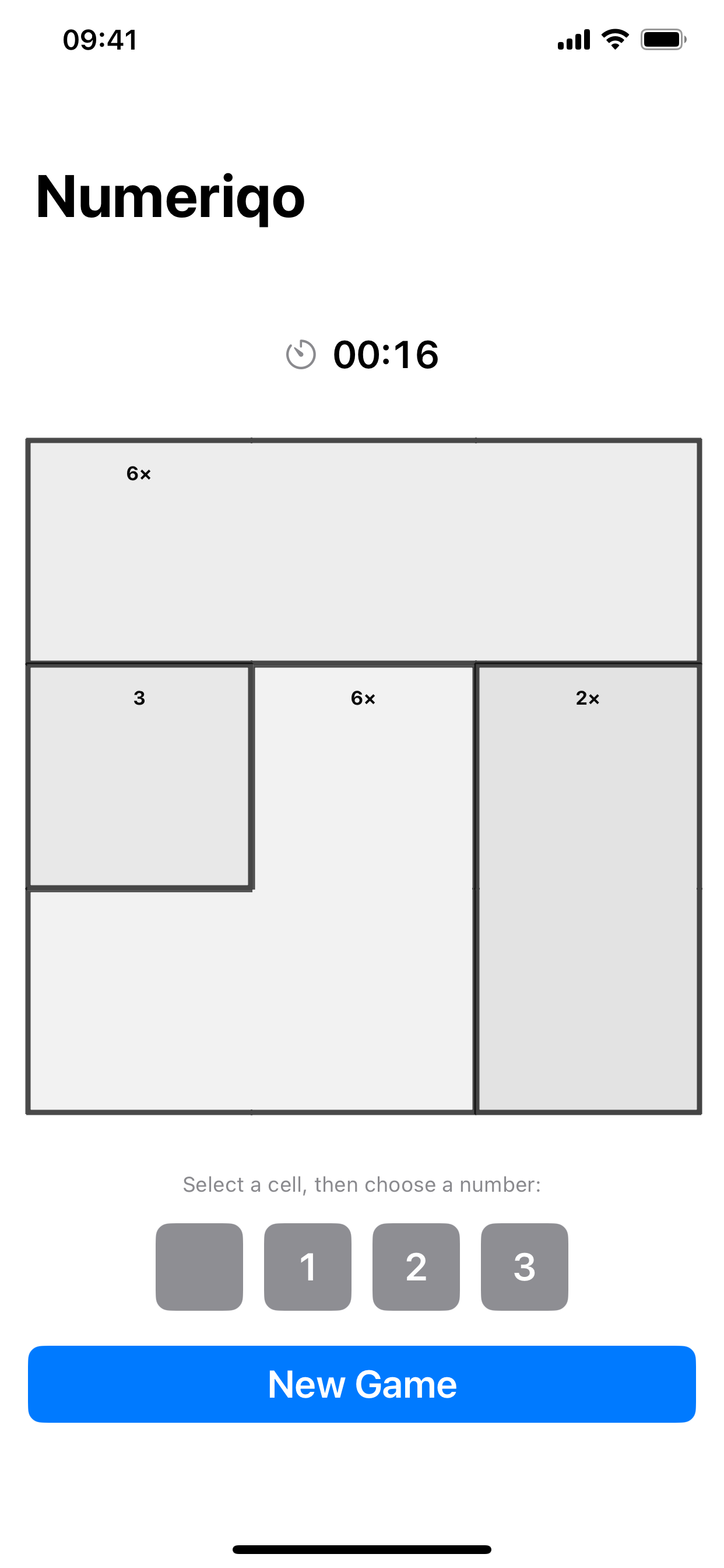 Light mode - 3x3 gameplay